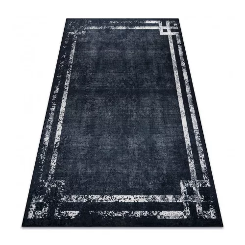 TOP! Kab. ANDRE 1486 mosható szőnyeg vintage csúszásgátló - fekete / fehér 80x150 cm