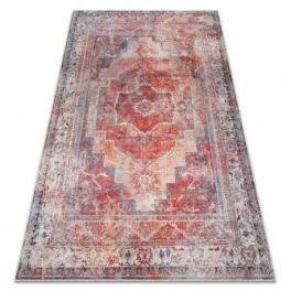   TOP! Kab. ANDRE 1684 mosható szőnyeg vintage csúszásgátló - piros 80x150 cm