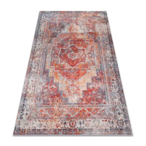 TOP! Kab. ANDRE 1684 mosható szőnyeg vintage csúszásgátló - piros 80x150 cm