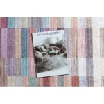 TOP! Kab. ANDRE 2295 mosható szőnyeg Csík csúszásgátló - rózsaszín / kék 80x150 cm