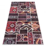 TOP! Kab. ANDRE 2305 mosható szőnyeg keleti patchwork csúszásgátló - bordó / barna 160x220 cm