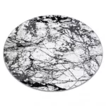TOP! Kab. Modern COZY szőnyeg 8871 Kör, Marble, Márvány  - Structural két szintű gyapjú szürke kerék 100 cm