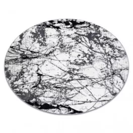   TOP! Kab. Modern COZY szőnyeg 8871 Kör, Marble, Márvány  - Structural két szintű gyapjú szürke kerék 100 cm