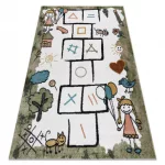 TOP! Kab. Szőnyeg FUN Hop gyerekeknek, ugróiskola, állatok zöld 140x190 cm