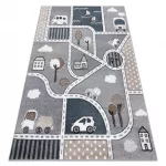 TOP! Kab. Szőnyeg FUN Strade gyerekeknek, utca, város szürke 80x150 cm
