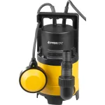 TOP! Elektromos iszapszivattyú, Strend Pro Garden ZSPW400-D, sárga/fekete, 400 W, 10 m kábel, maximális emelőmagasság: 5 m, 133 l/perc, szennyvízhez, úszókapcsolós, 35 mm szemcseméretig