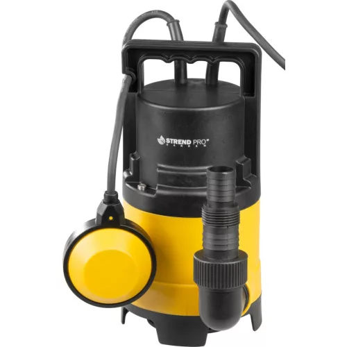 TOP! Elektromos iszapszivattyú, Strend Pro Garden ZSPW400-D, sárga/fekete, 400 W, 10 m kábel, maximális emelőmagasság: 5 m, 133 l/perc, szennyvízhez, úszókapcsolós, 35 mm szemcseméretig