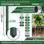 TOP! Rúd Garden SB 11/2100 mm, acél/műanyag, zöld, növény- és paradicsomtámasz