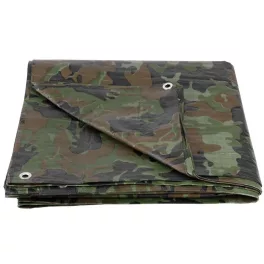   TOP! Takaróponyva Tarpaulin Khaki 2x4 m, 80 g/m, olíva/kamuflázs, fűzőlyukakkal