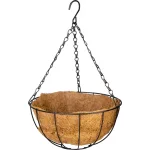 TOP! Akasztó Strend Pro, virágtartó, acél/kókusz, függő, lánccal és kampóval, 25 cm