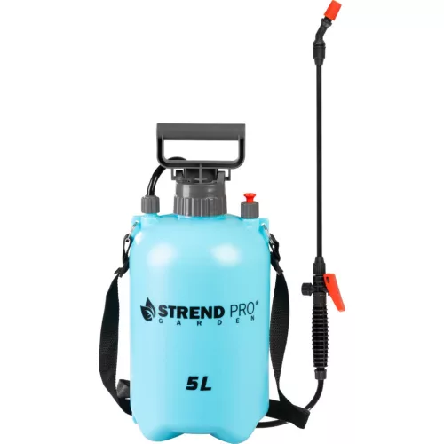 TOP! Vállra akasztható permetező, Strend Pro Kingjet Q, 5 liter, sárga, állítható fúvókával, folyadékszivárgás elleni védelemmel, kényelmes vállpánttal