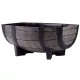 TOP! Műanyag virágláda, Strend Pro Garden Woodeff, barna, 41 x 29 cm, magasság: 19 cm, hordó formájú, 11 l, fahatású