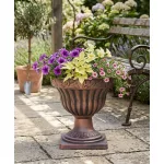 TOP! Virágcserép Strend Pro Antik, talppal, 30x30 cm, réz, fémes hatású