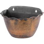 TOP! Virágcserép Strend Pro Wave, 26x18 cm, arany, fémes hatású, függő