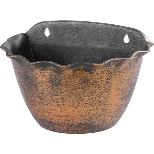 TOP! Virágcserép Strend Pro Wave, 26x18 cm, arany, fémes hatású, függő