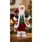 TOP! MagicHome karácsonyi dekoráció, Mikulás sítalppal, 46 cm