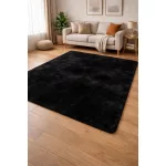 TOP! Den. Furlux fekete 60 x 110cm egyszínű extra puha shaggy szőnyeg