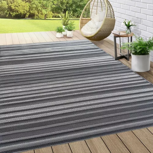 TOP! TRD. Kabul Sizal szőnyeg Szürke csíkos 140x200cm szőnyeg