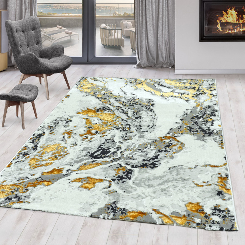 Den. Sunset 8441 Fehér-Arany 160x230cm modern szőnyeg