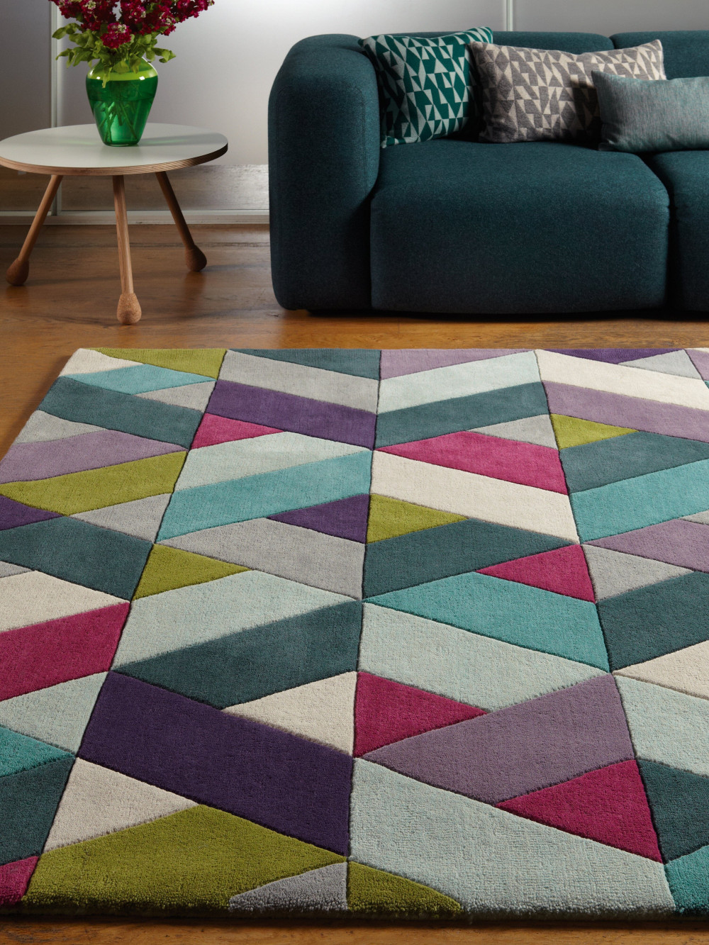 ASY Funk szőnyeg 120x170cm 02 Chevron kék zöld