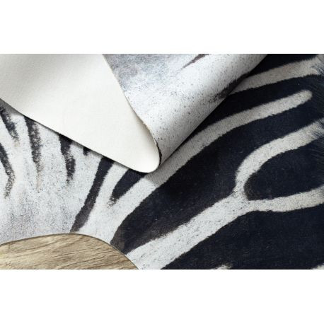 Kab. Szőnyeg mesterséges marhabőr, Zebra G5128-1 fehér fekete bőr 155x195 cm