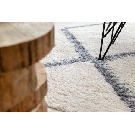Kab. Szőnyeg BERBER meknes B5910 krém / szürke Rojt shaggy 140x190 cm