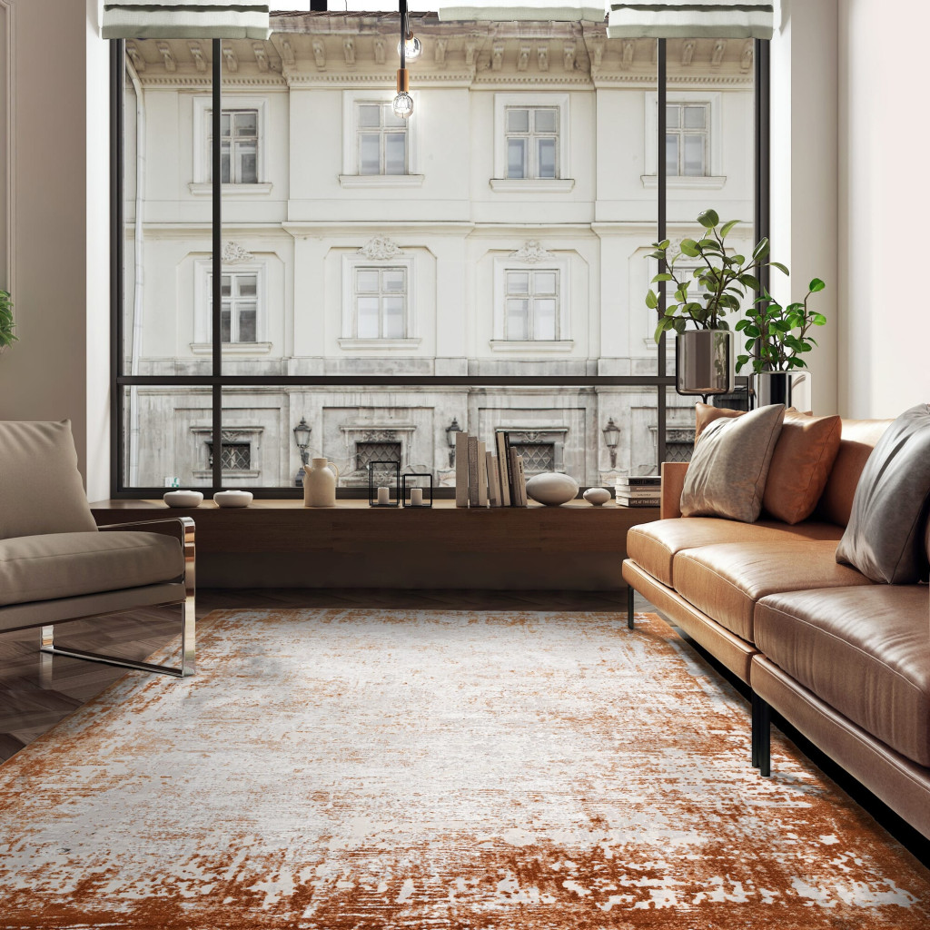 ASY pl Kuza 160x230cm Border Terracotta
