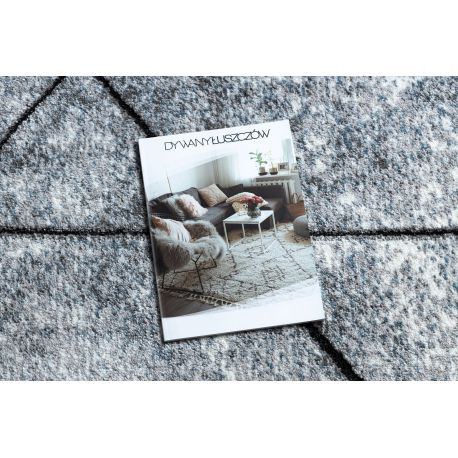 Kab. Modern COZY szőnyeg 8872 Wall, Geometriai, háromszögek - szürke / kék 120x170 cm