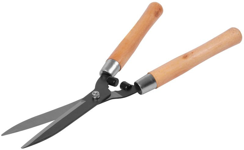 Sövényvágó olló, Strend Pro Garden, fekete, 52 cm, fa nyél, acél penge