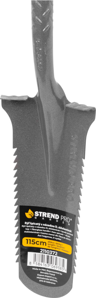 Ásó Strend Pro Garden ErgoBULL, drén, üvegszálas D-nyéllel 1150 mm