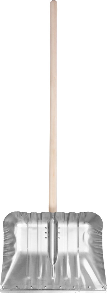 Hótoló, Strend Pro Kovos Alu, ezüst, 49 x 37 cm, alumínium, fa nyél, összeszerelt, hóhoz és más laza anyagok mozgatásához