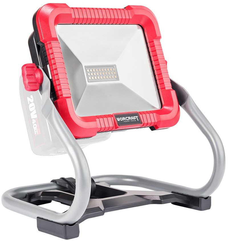LED reflektor, Worcraft CLED-S20Li-30WA ShareSYS, 20 V lítium-ion, 1000/2000/3000 lm, akkumulátoros, 3 fényerőfokozat, akku és töltő nélkül