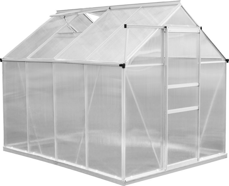 Üvegház, Strend Pro Garden, 250 x 190 x 195 cm, alumínium váz, 6 mm polikarbonát, stabil alappal, jó hőszigeteléssel