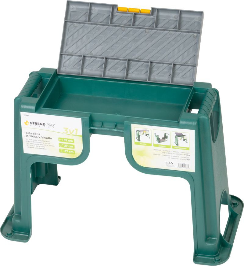 Strend Pro TC1611 kerti szék térdeplővel - zöld