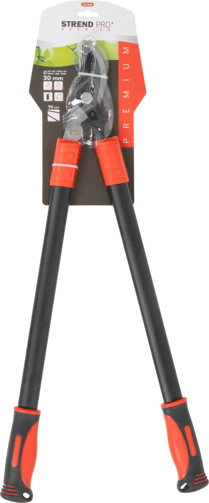 Ágvágó olló, Strend Pro Premium, fekete/piros, 70 cm, acél nyél, acél penge, lengéscsillapítós