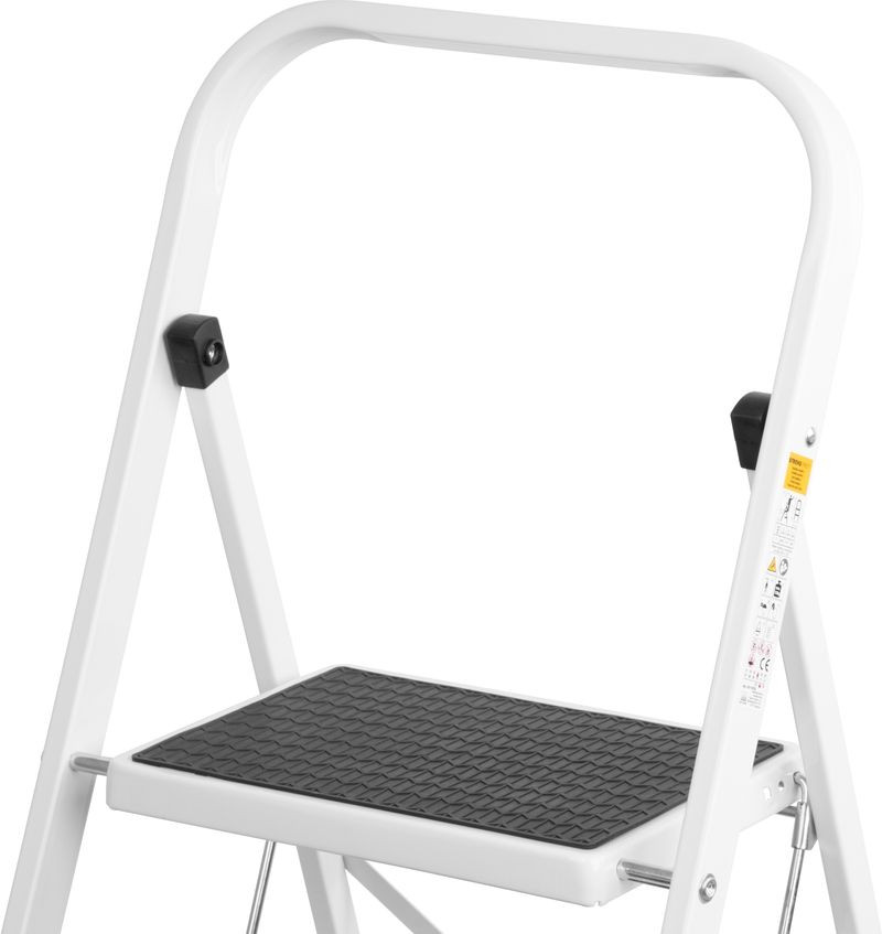Fellépő, Strend Pro LFD080, 2 fokos, 47cm, fehér, acél, csúszásgátlós, stabil lábú