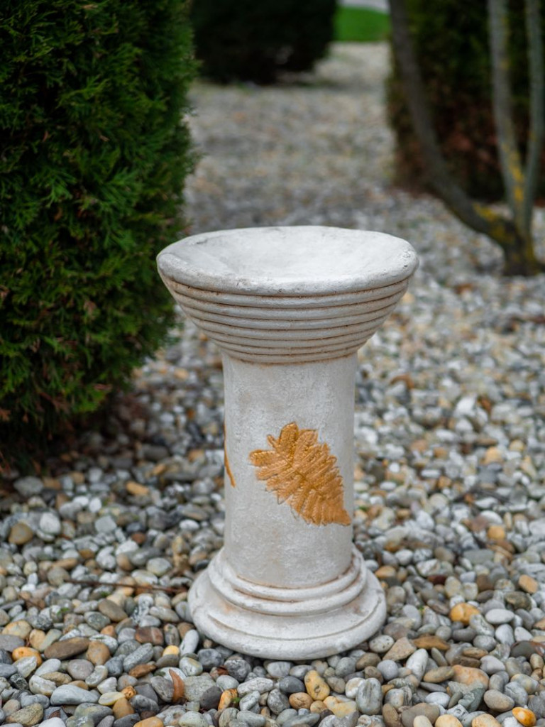 Kerti dekoráció, MagicHome, antik virágcserép állvány, krémszínű, 25, 5 x 25, 5 x 41 cm, kerámia (8091277)