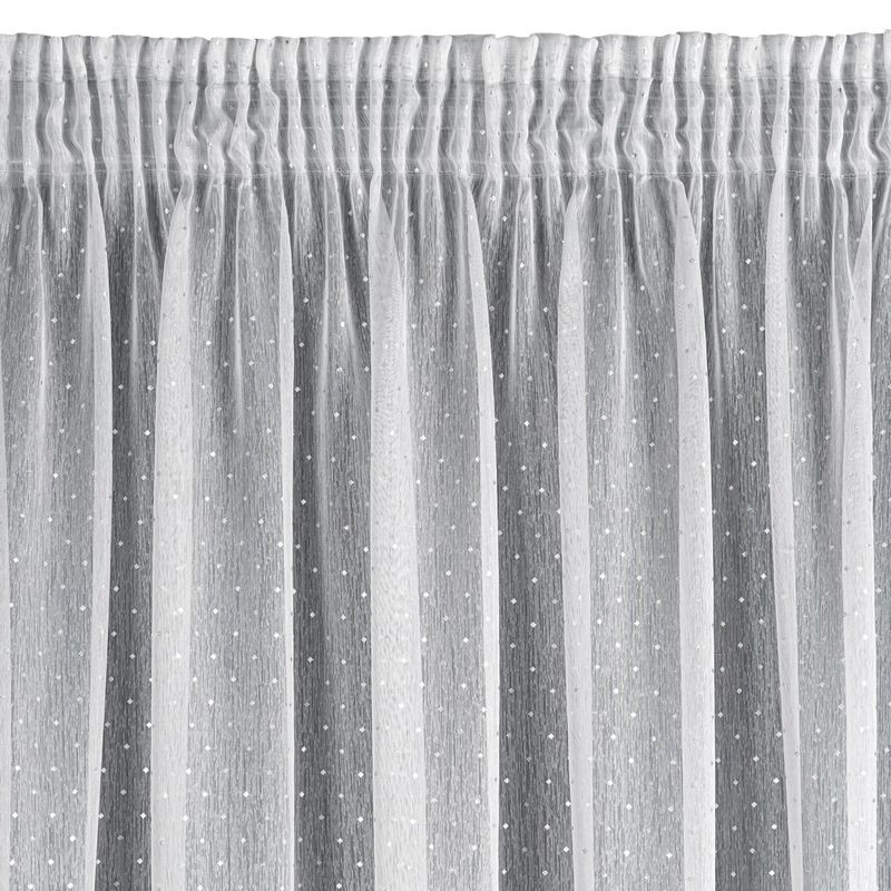 Sibel mintás dekor függöny Fehér/ezüst 300x150 cm