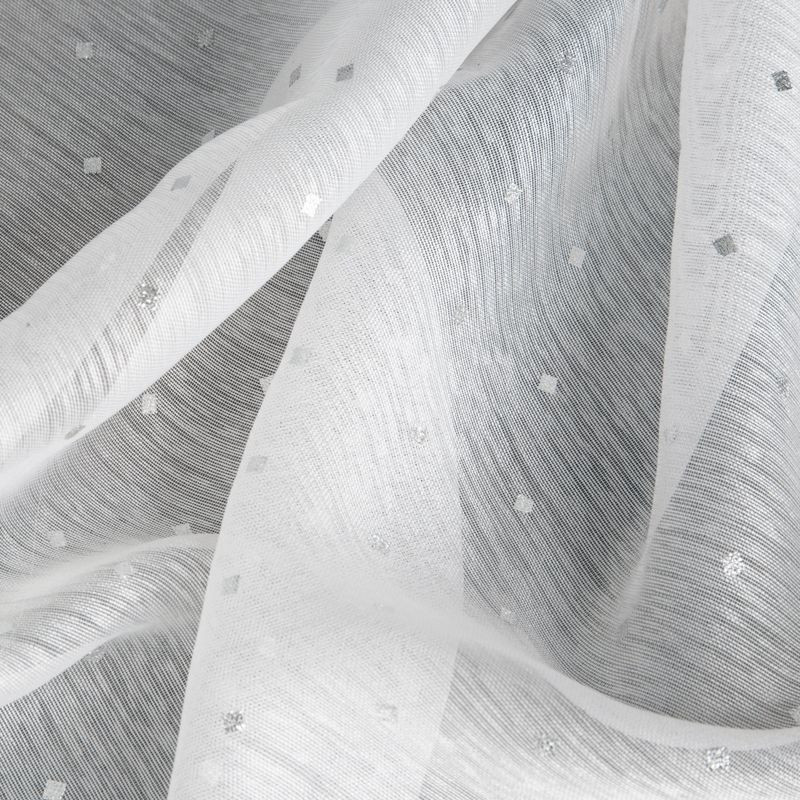 Sibel mintás dekor függöny Fehér/ezüst 300x150 cm