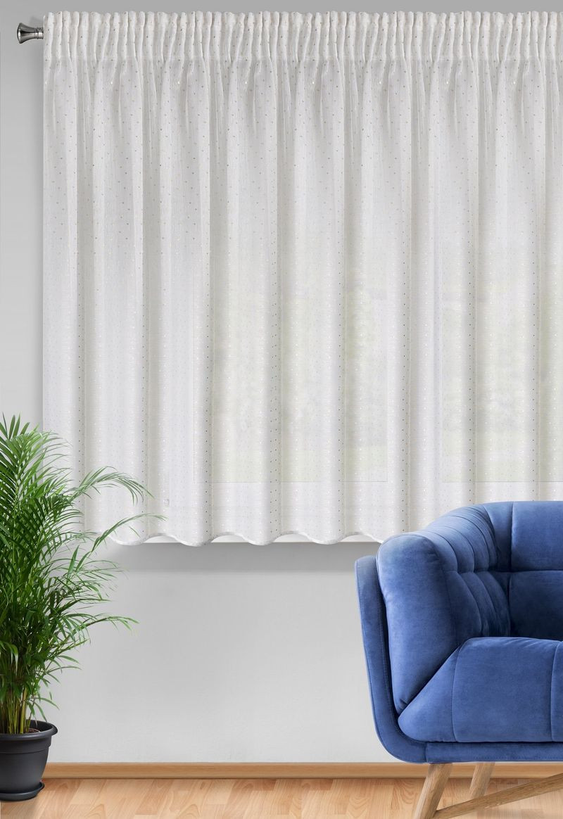 Sibel mintás dekor függöny Fehér/pezsgő 300x150 cm