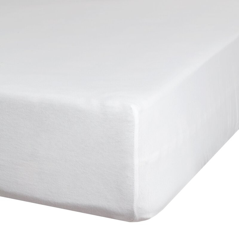 Jersey pamut gumis lepedő Fehér 240x220 cm + 30 cm