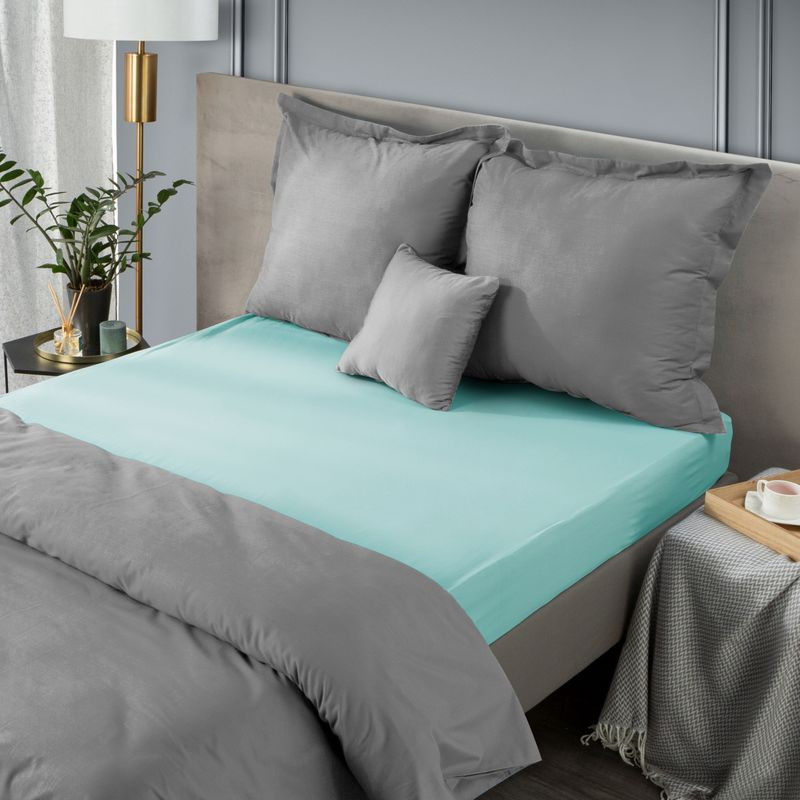 Jersey pamut gumis lepedő Menta 220x200 cm +30 cm