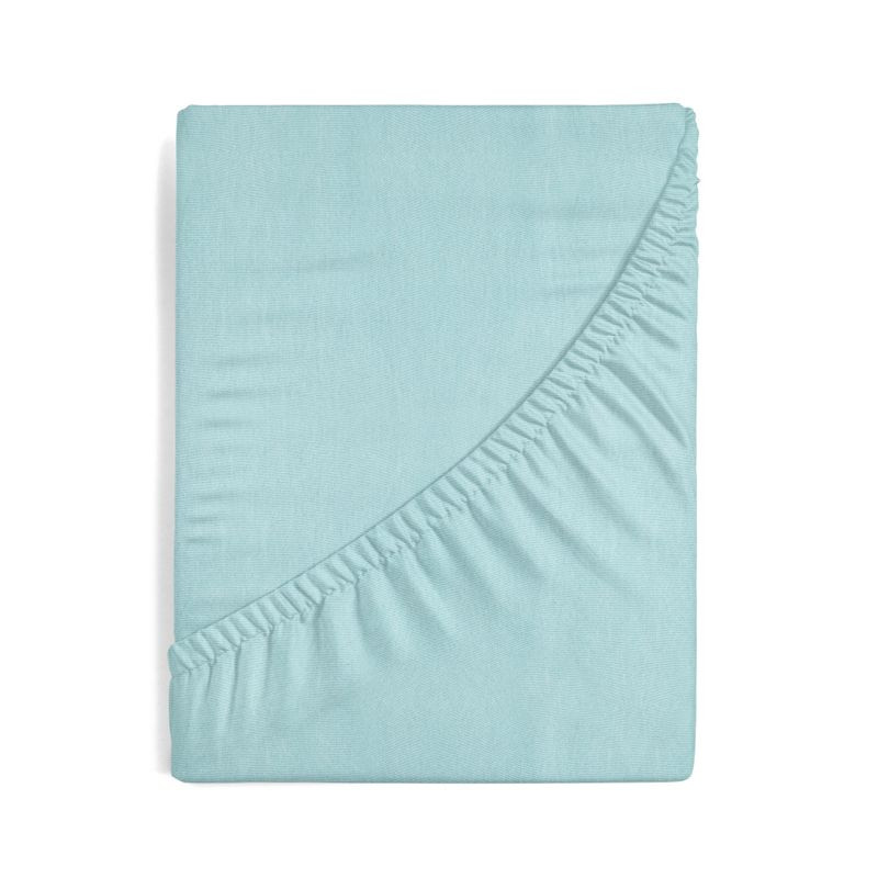 Jersey pamut gumis lepedő Menta 220x200 cm +30 cm