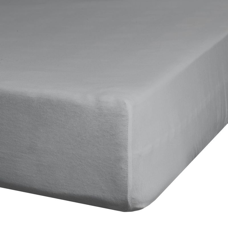 Jersey pamut gumis lepedő Acélszürke 160x200 cm +30 cm