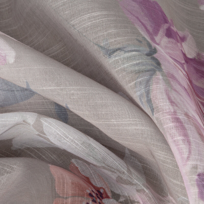 Sherry virágmintás dekor függöny Ezüst 140x300 cm