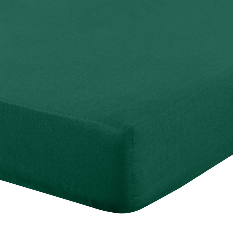 Gumis renforce pamut lepedő Sötétzöld 100x200 cm + 30 cm