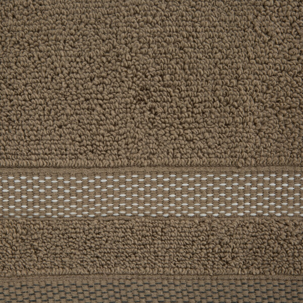 Riki csíkos pamut törölköző Világosbarna 50x90 cm