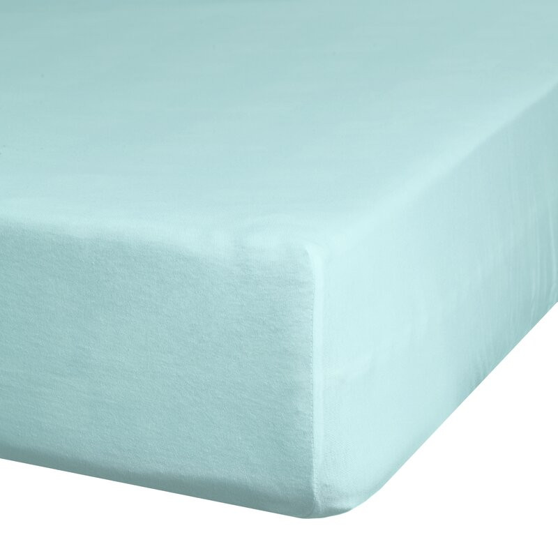 Jersey pamut gumis lepedő Menta 120x200 cm +25 cm