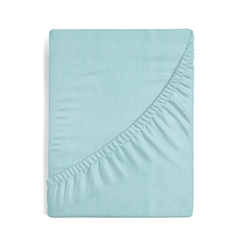 Jersey pamut gumis lepedő Menta 240x220 cm + 30 cm