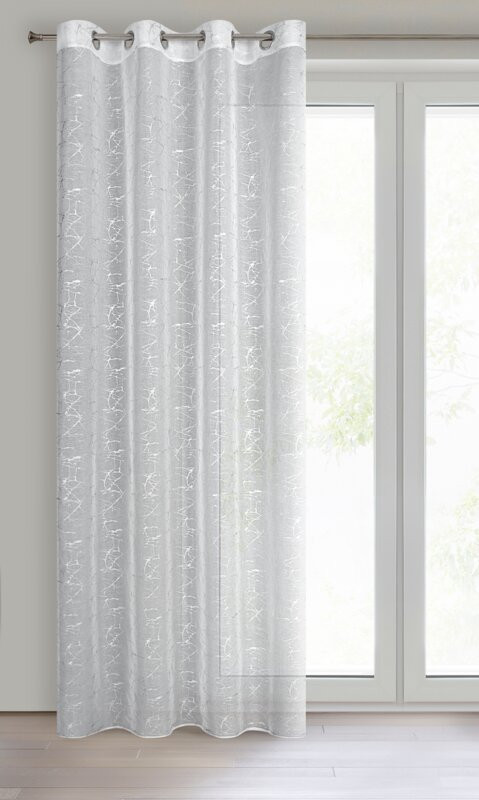 Reva etamin függöny márvány mintával Fehér 140x250 cm